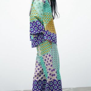 New,   parch work print pant